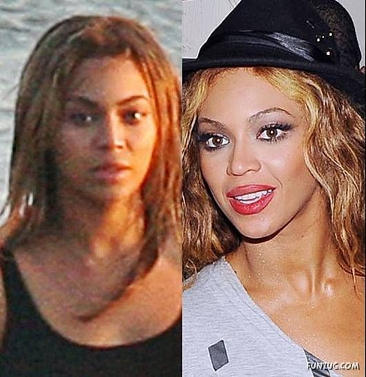 Hollywood Queens With and Without Makeup