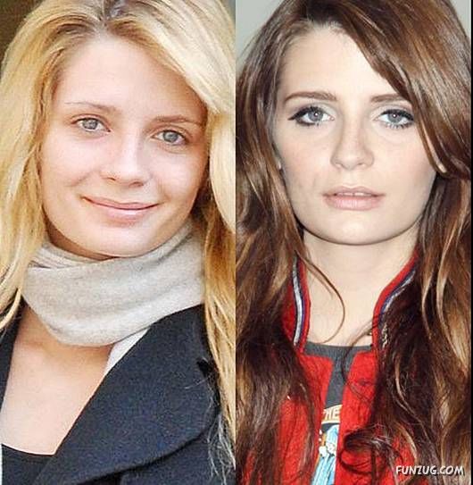 Hollywood Queens With and Without Makeup