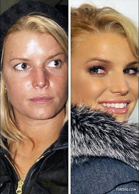 Hollywood Queens With and Without Makeup