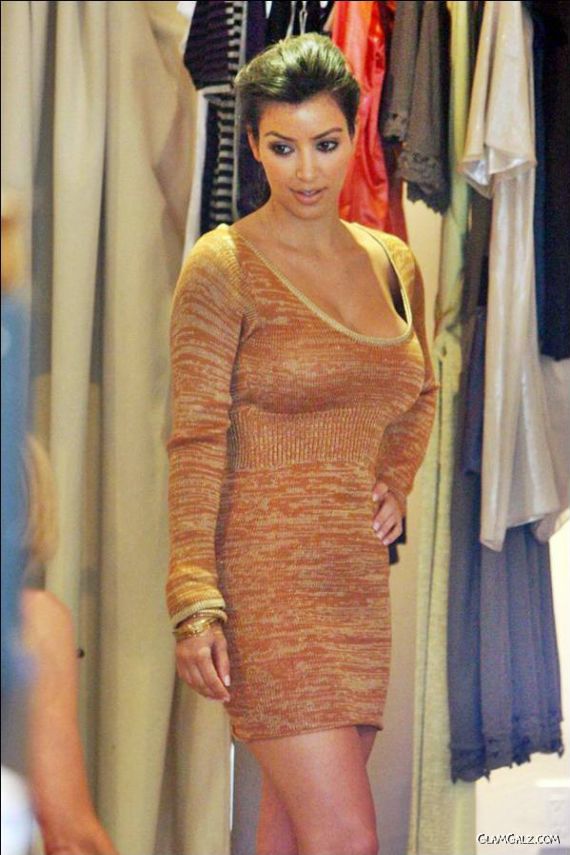 Miss Kardashian Spotted Trying on Dresses