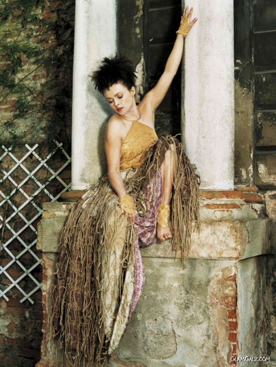 Helena Bonham Carter Posing for W Mag