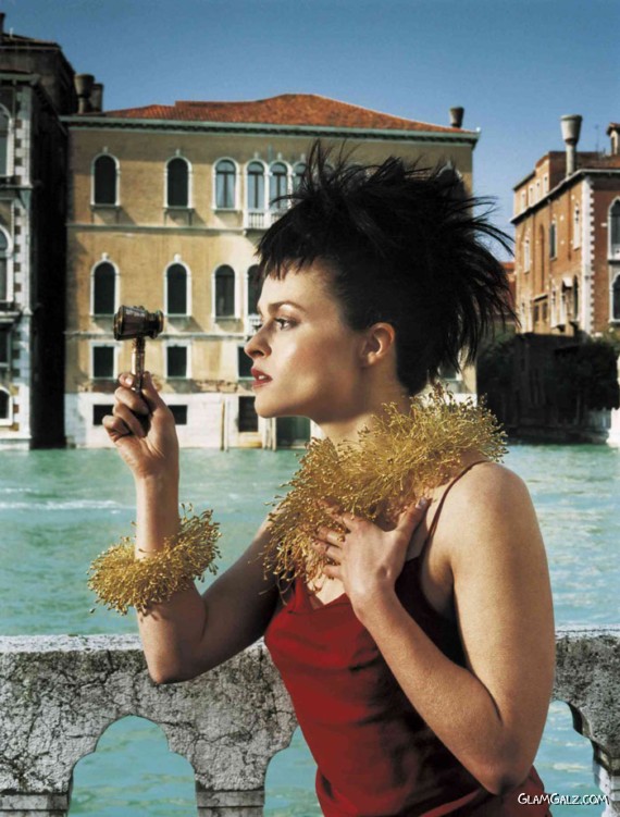 Helena Bonham Carter Posing for W Mag