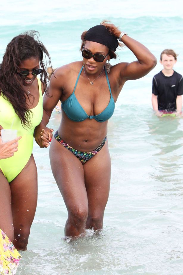 Serena Williams On Vacation At Miami Beach