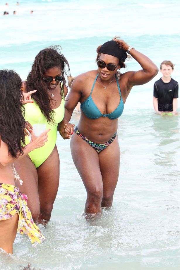 Serena Williams On Vacation At Miami Beach