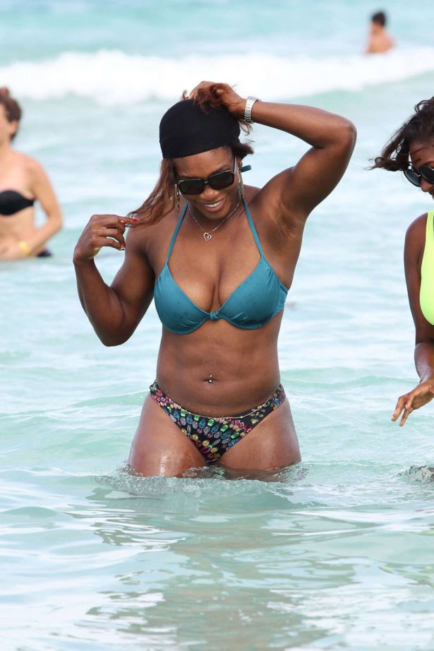 Serena Williams On Vacation At Miami Beach