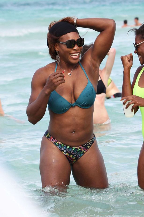 Serena Williams On Vacation At Miami Beach