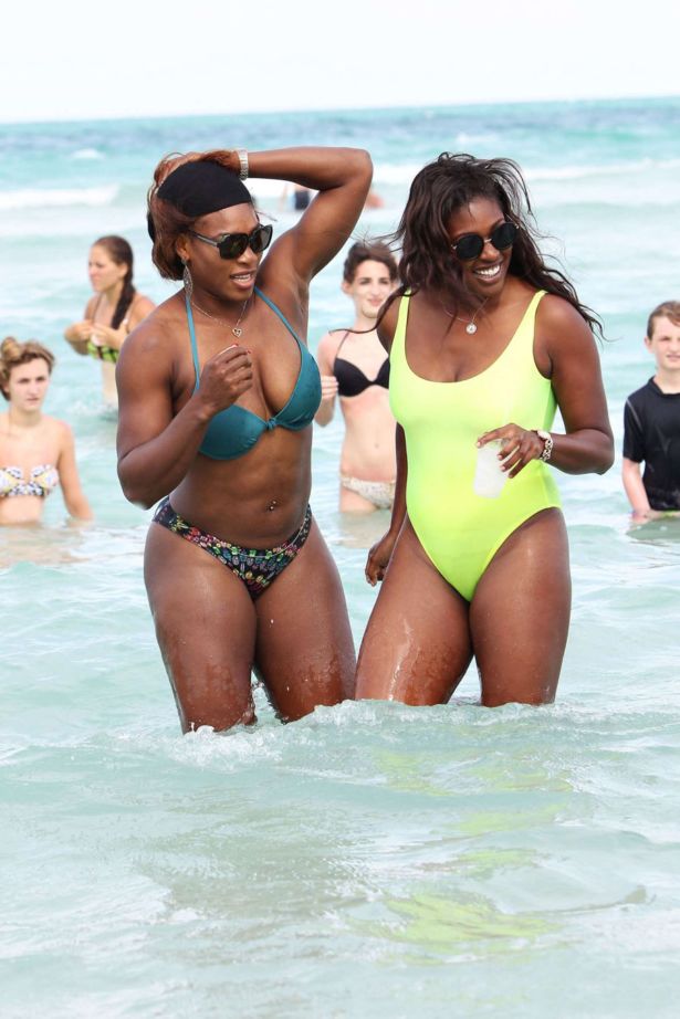 Serena Williams On Vacation At Miami Beach