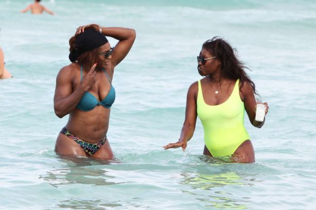 Serena Williams On Vacation At Miami Beach