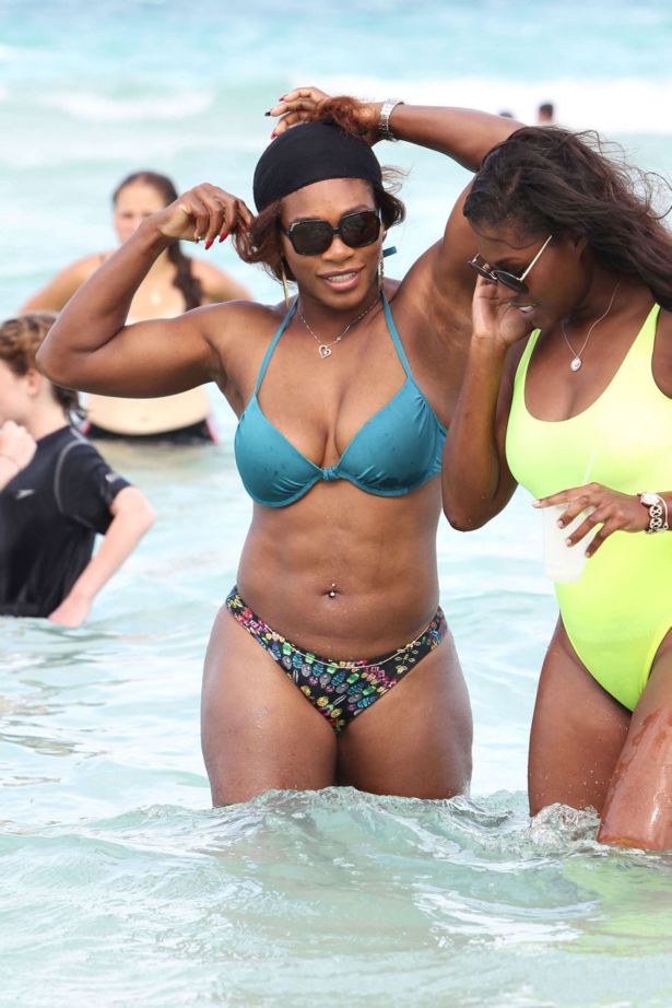 Serena Williams On Vacation At Miami Beach