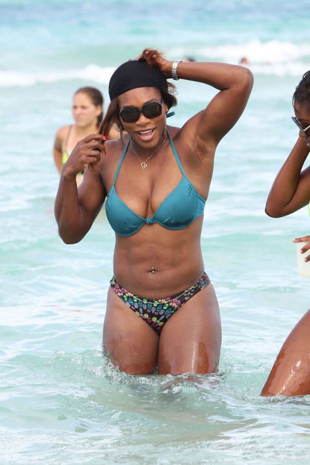 Serena Williams On Vacation At Miami Beach