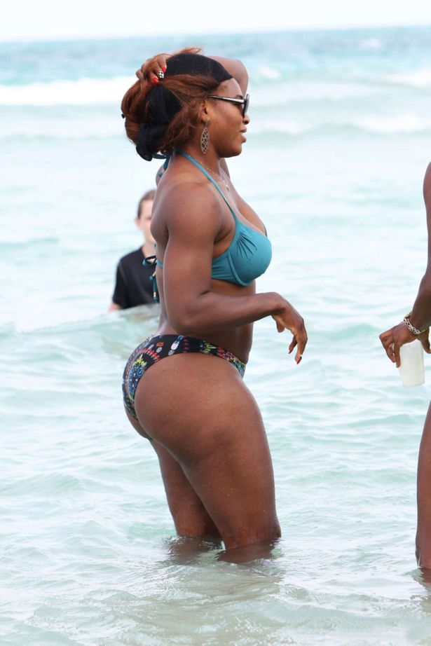 Serena Williams On Vacation At Miami Beach
