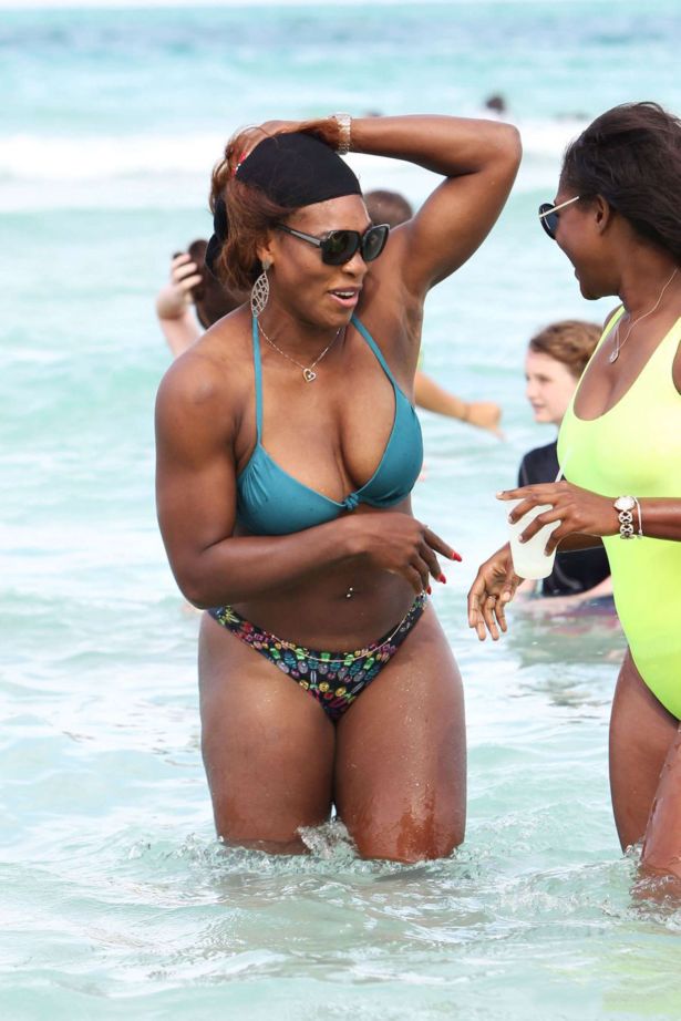 Serena Williams On Vacation At Miami Beach