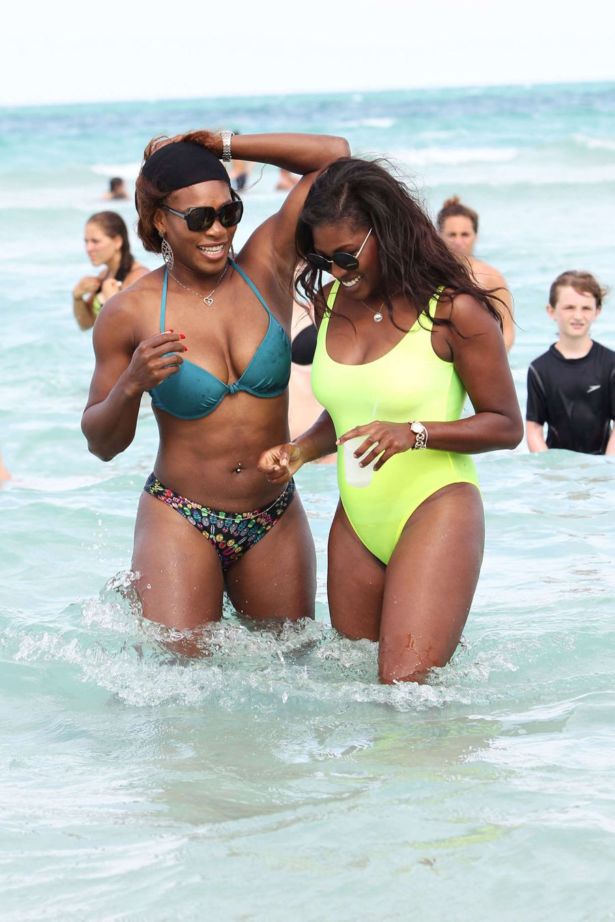 Serena Williams On Vacation At Miami Beach