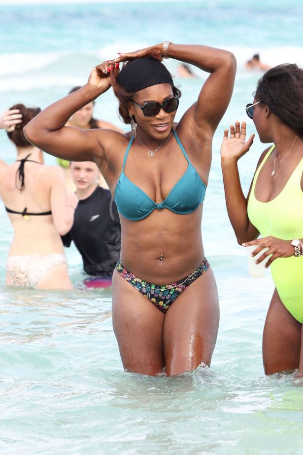 Serena Williams On Vacation At Miami Beach