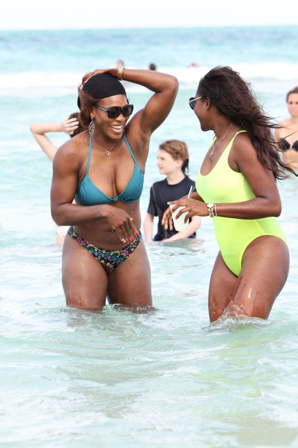 Serena Williams On Vacation At Miami Beach