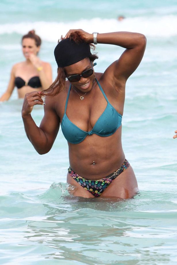 Serena Williams On Vacation At Miami Beach