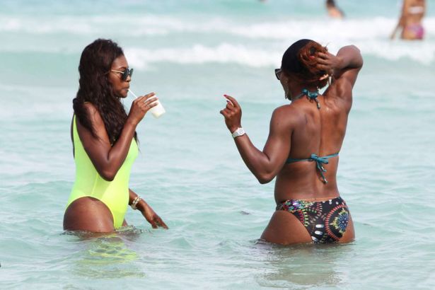 Serena Williams On Vacation At Miami Beach