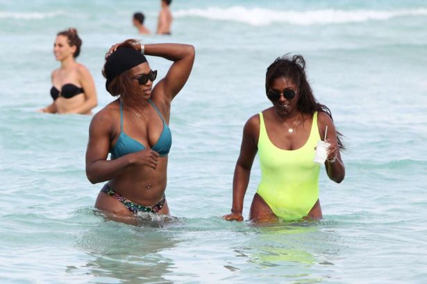 Serena Williams On Vacation At Miami Beach